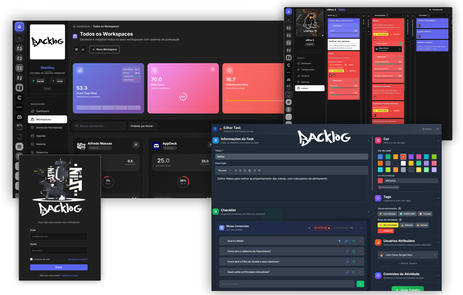 BACKLOG — CRM Kanban